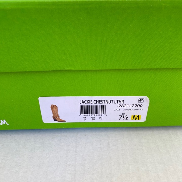 NEW Sam Edelman Jackie Western Boot Chestnut Leather 7.5 - Picture 16 of 16
